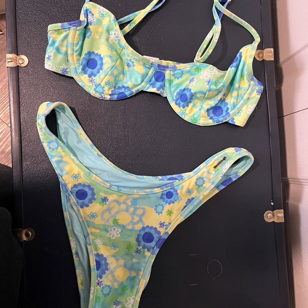 Blackbough Floral Bikini Set - Blue and Yellow